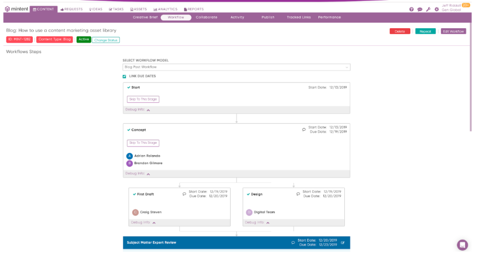 screenshot of Mintent