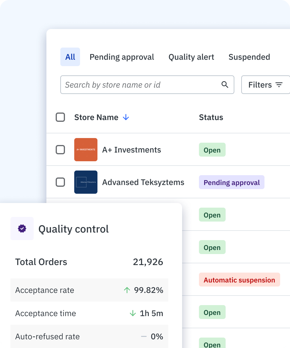 screenshot of Mirakl
