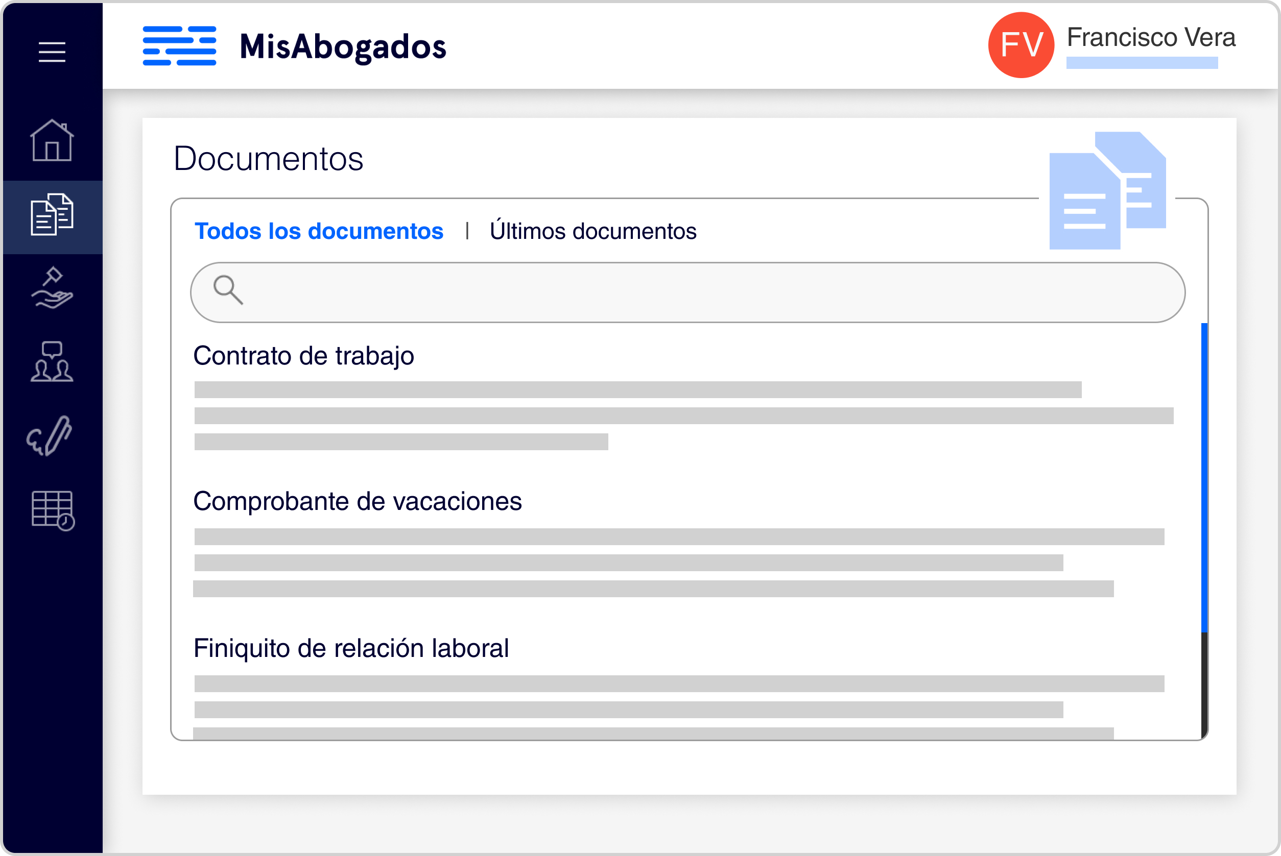 screenshot of MisAbogados