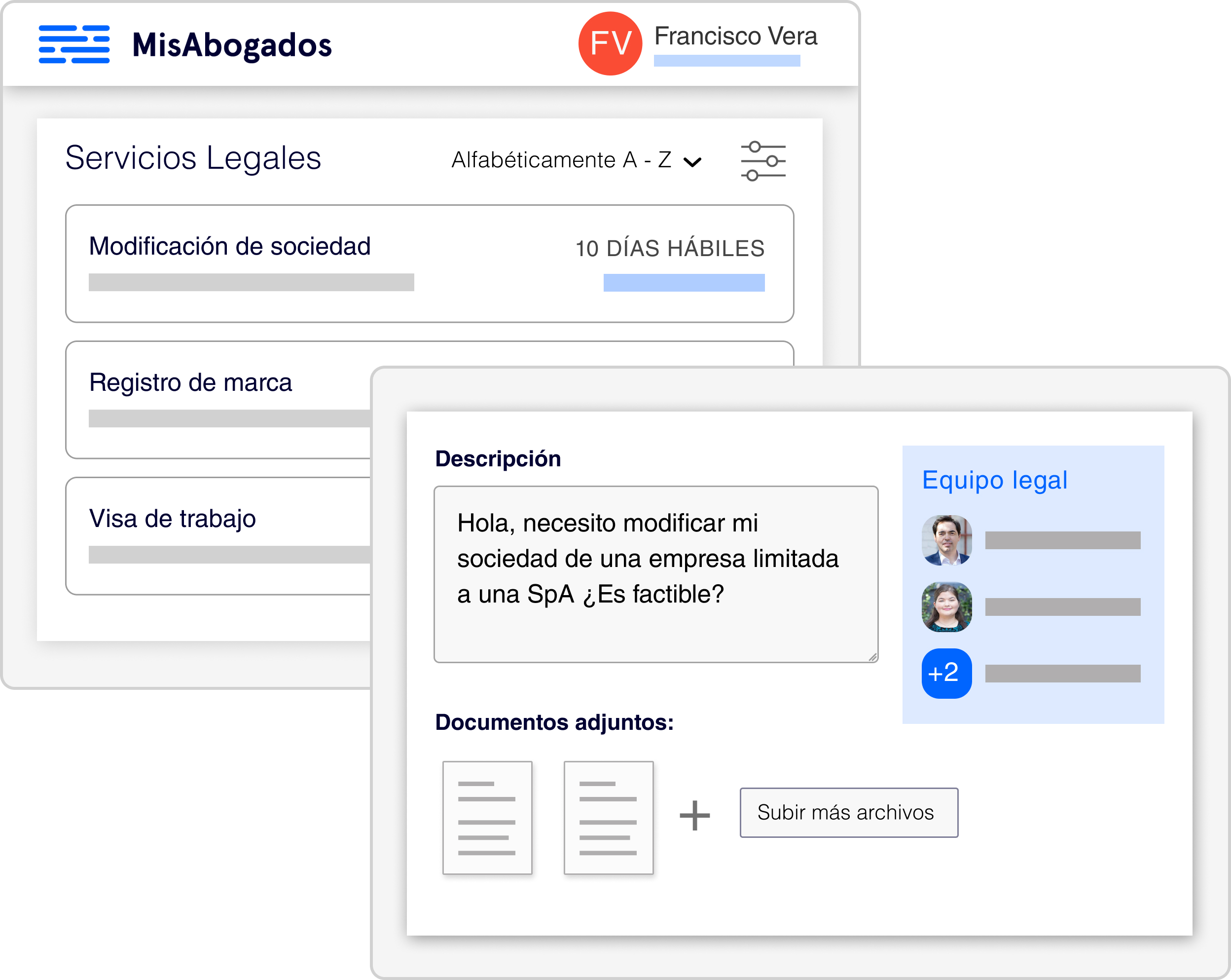 screenshot of MisAbogados