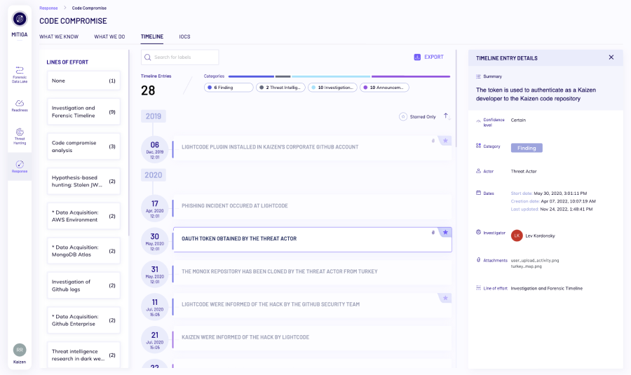 screenshot of Mitiga