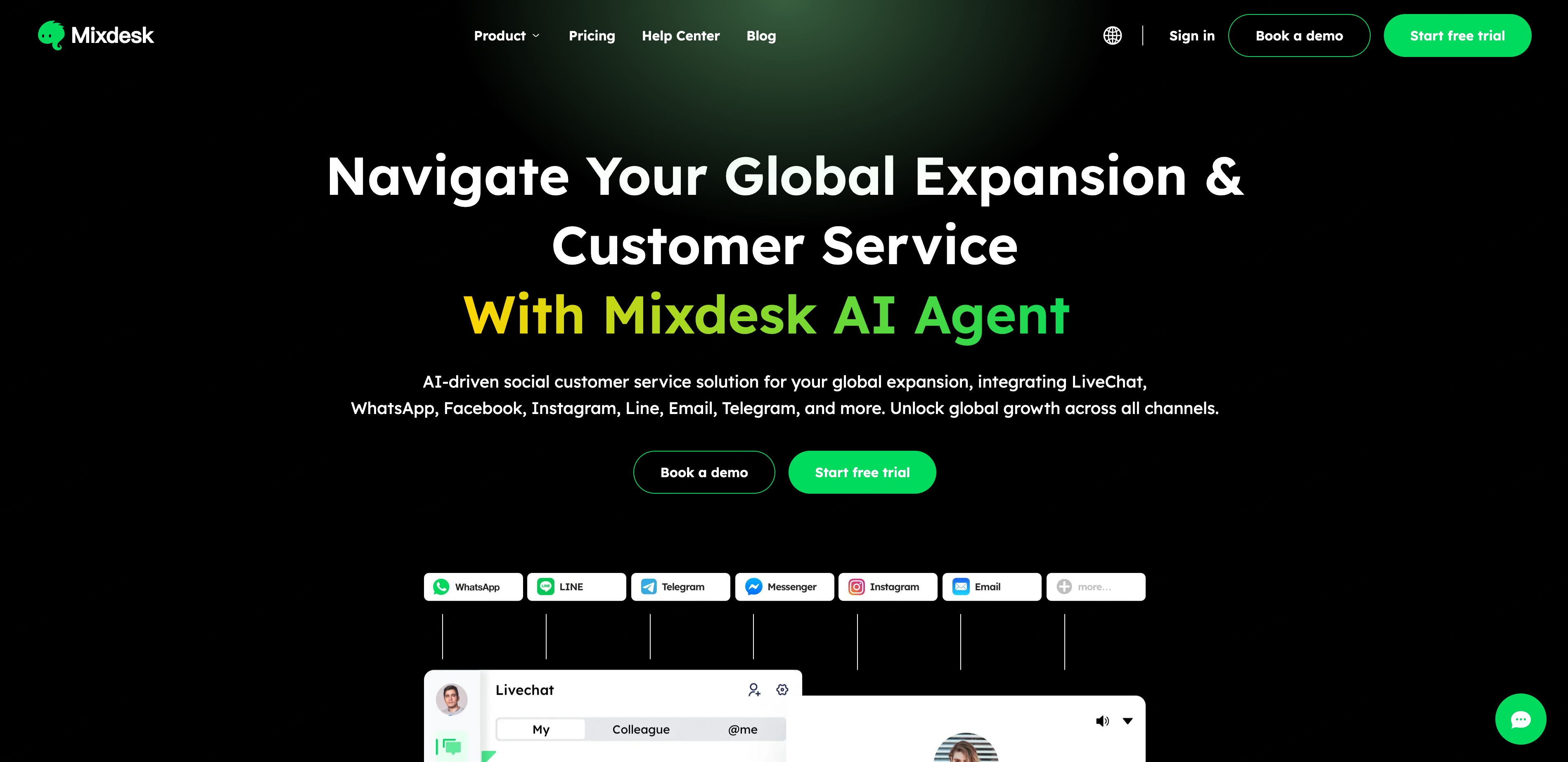 screenshot of Mixdesk