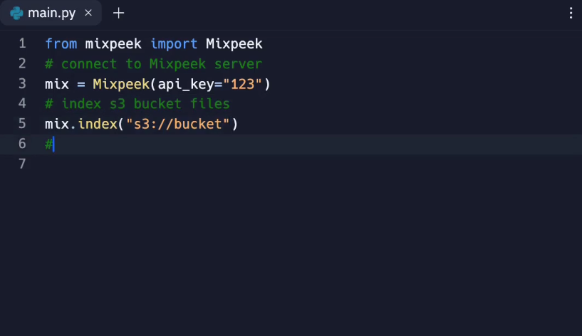screenshot of Mixpeek