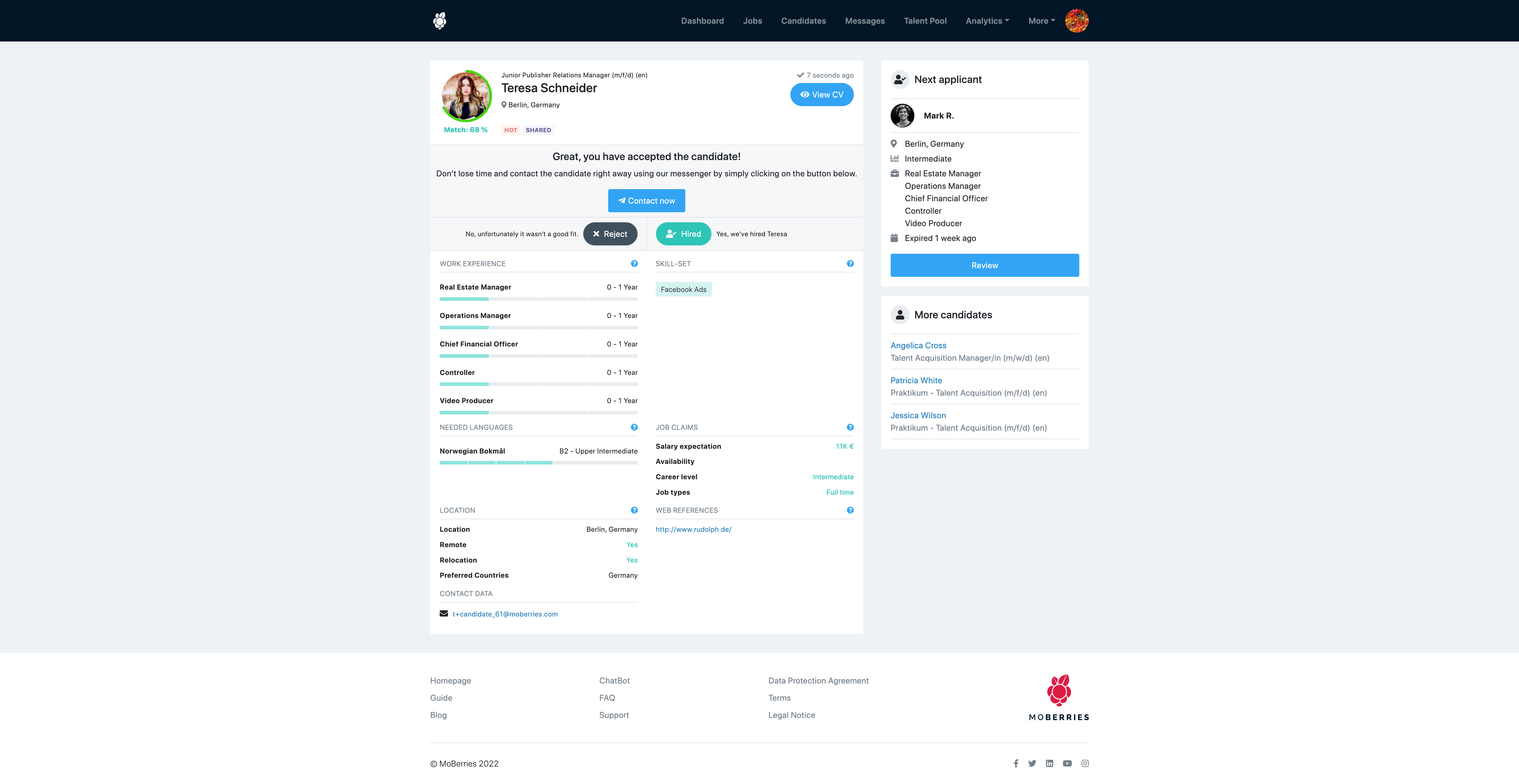 screenshot of MoBerries