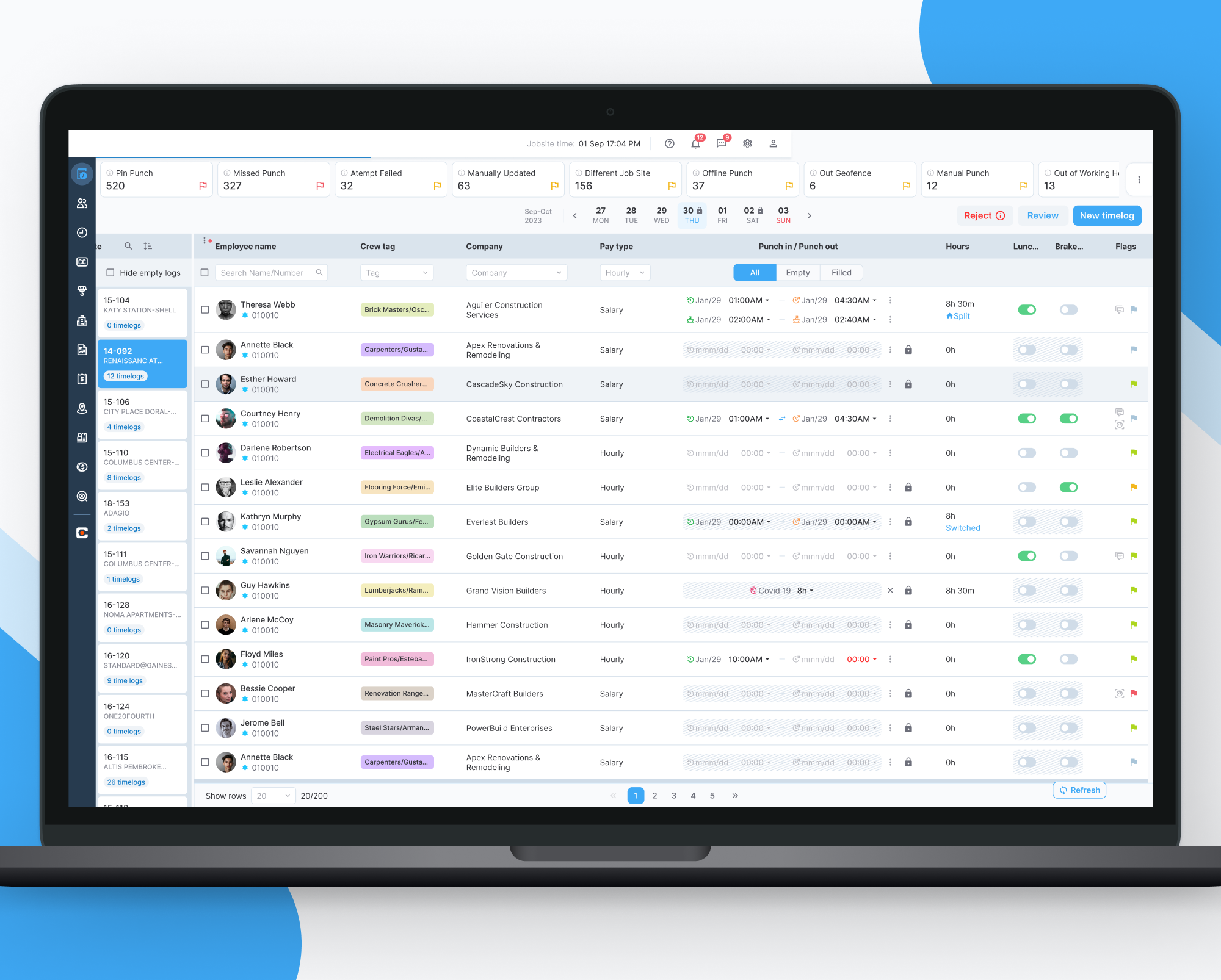 screenshot of Mobiclocks