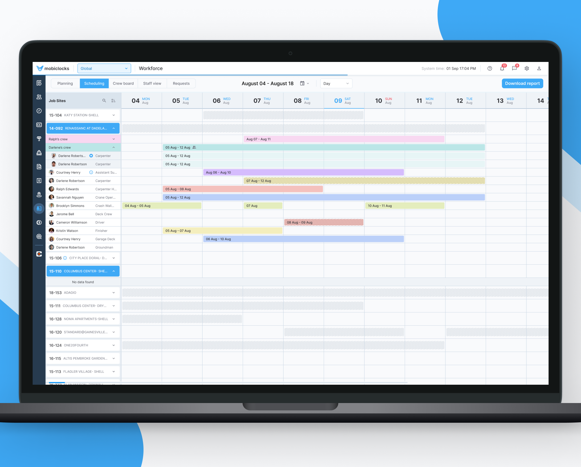 screenshot of Mobiclocks