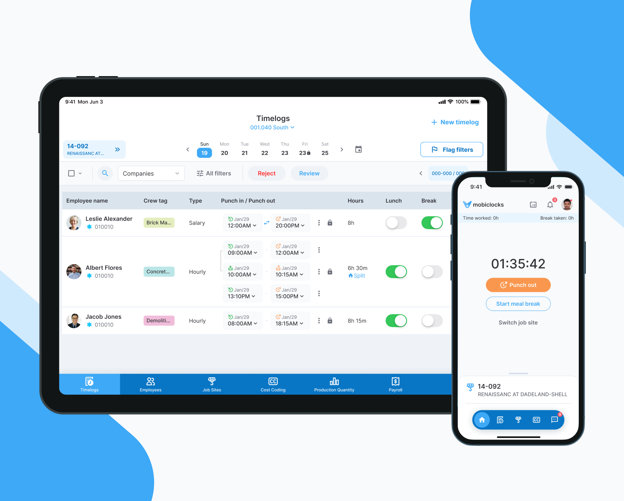 screenshot of Mobiclocks