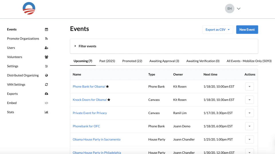 screenshot of Mobilize