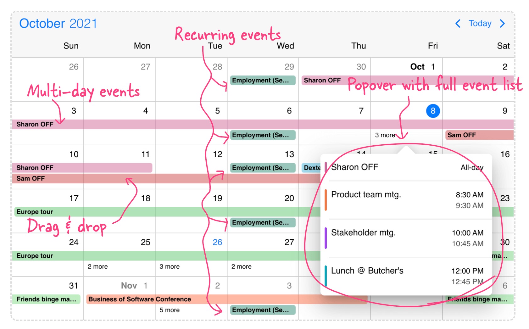 screenshot of Mobiscroll