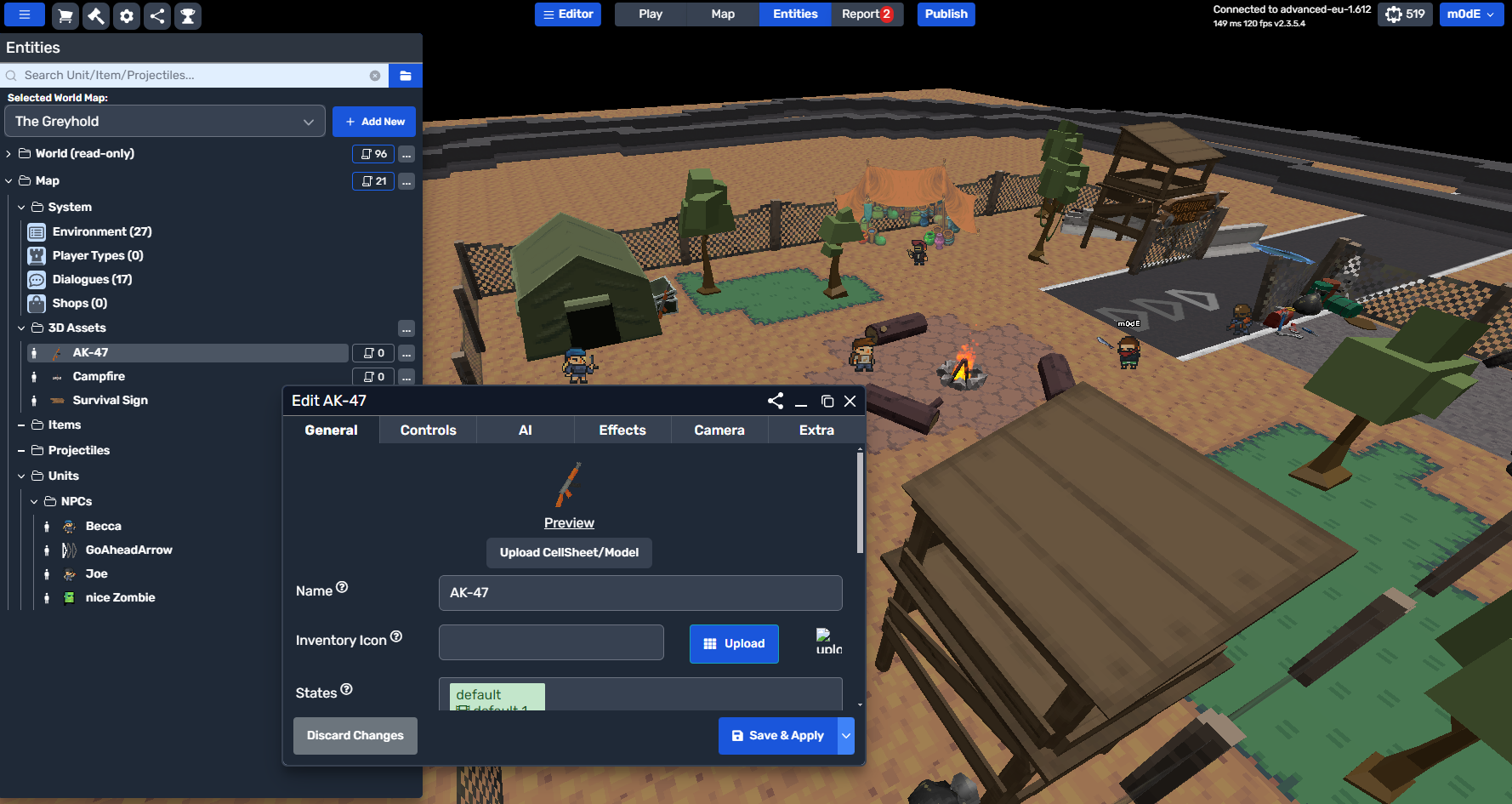 screenshot of Moddio