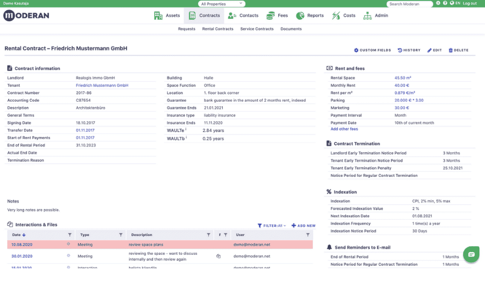 screenshot of Moderan