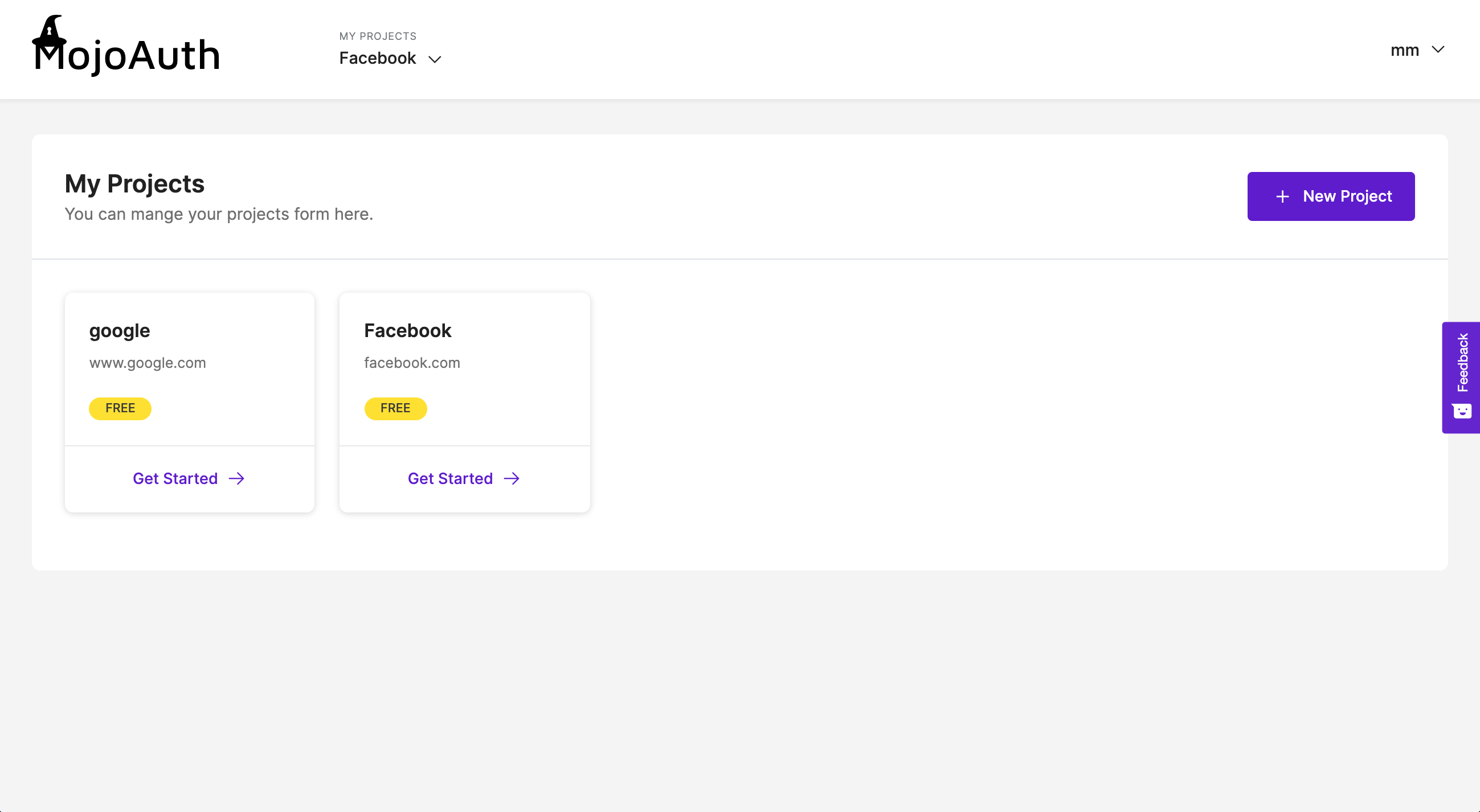 screenshot of MojoAuth