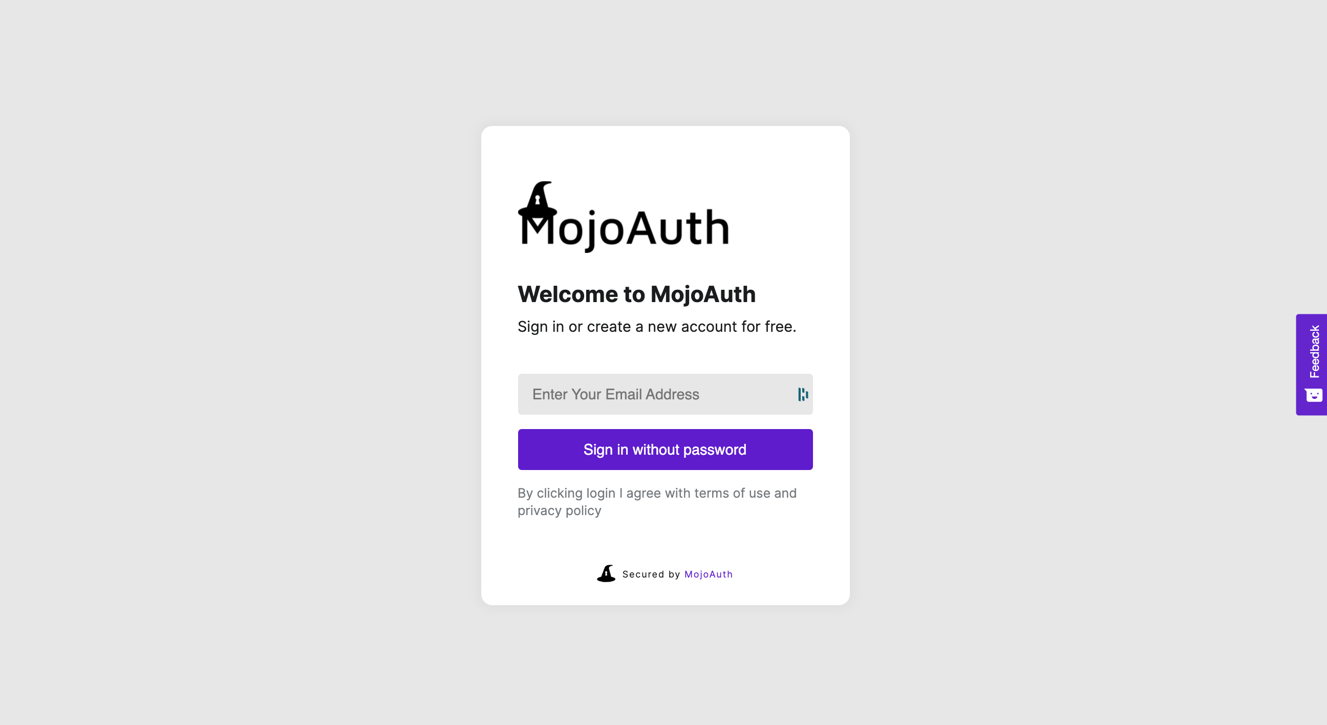 screenshot of MojoAuth