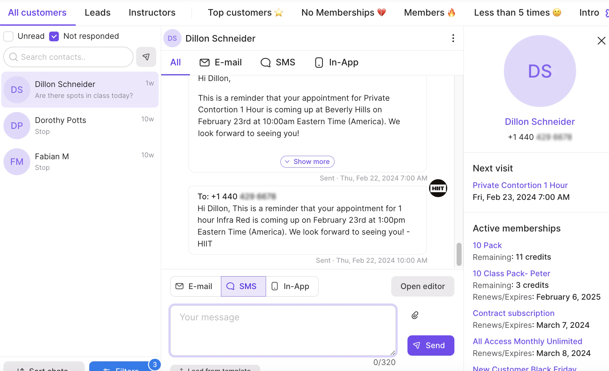 screenshot of Momence