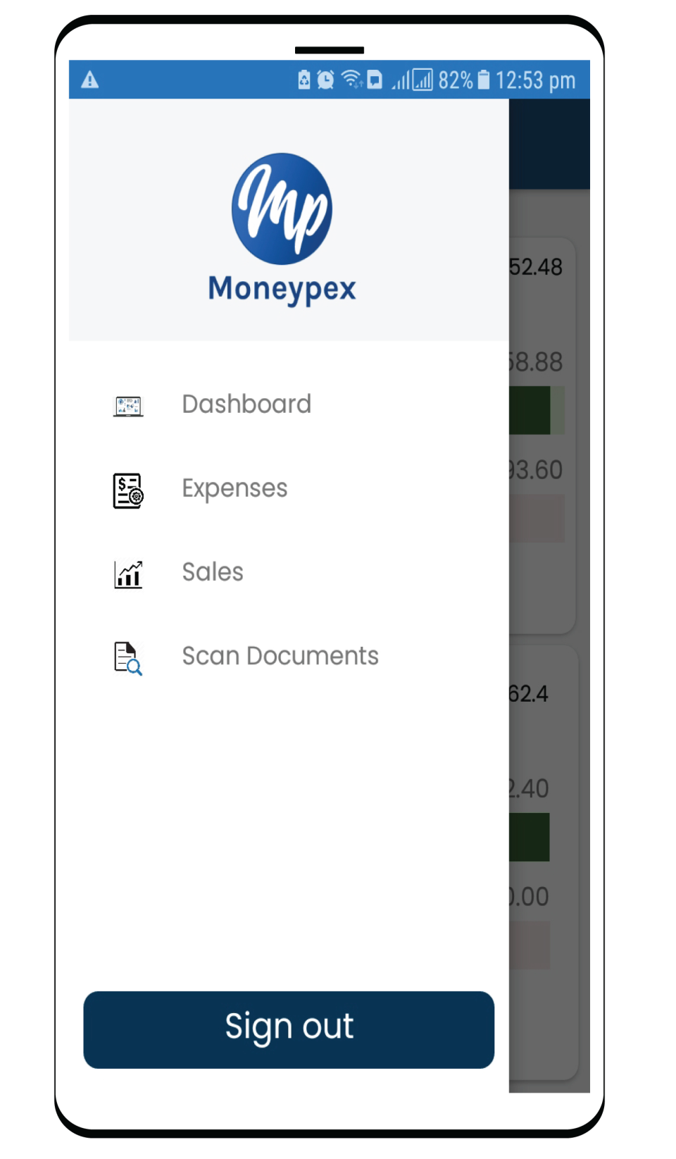 screenshot of Moneypex