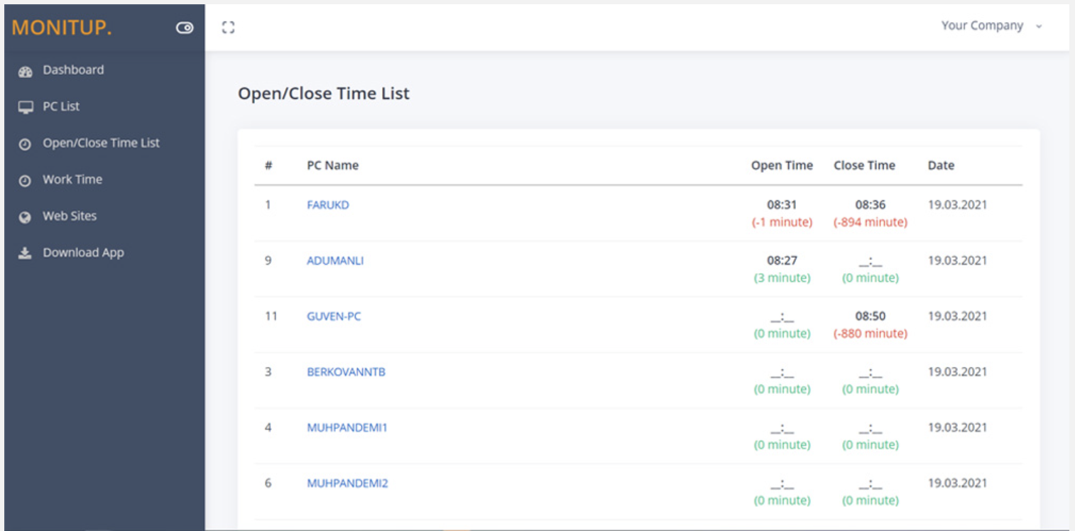 screenshot of MonitUp
