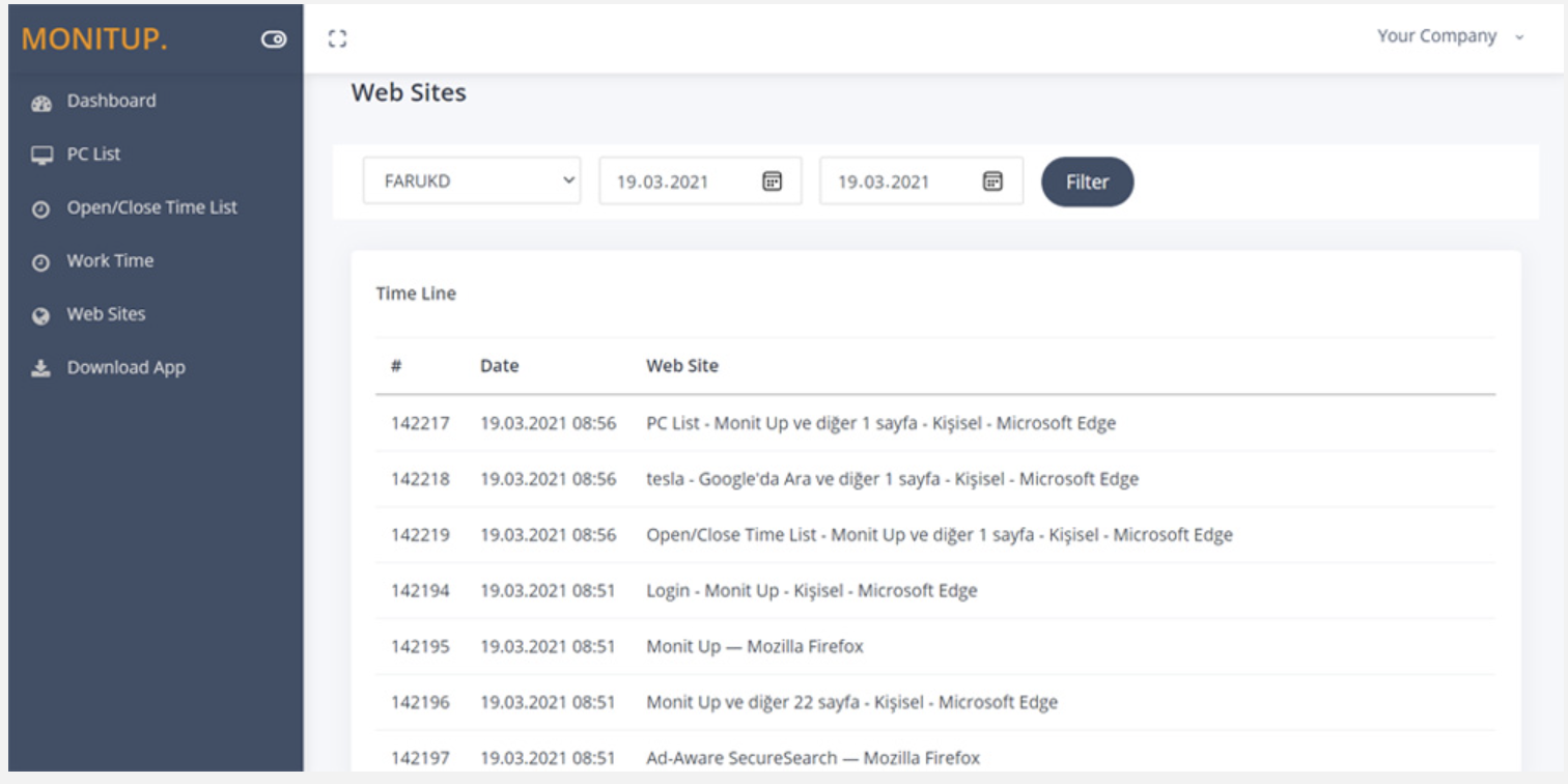 screenshot of MonitUp