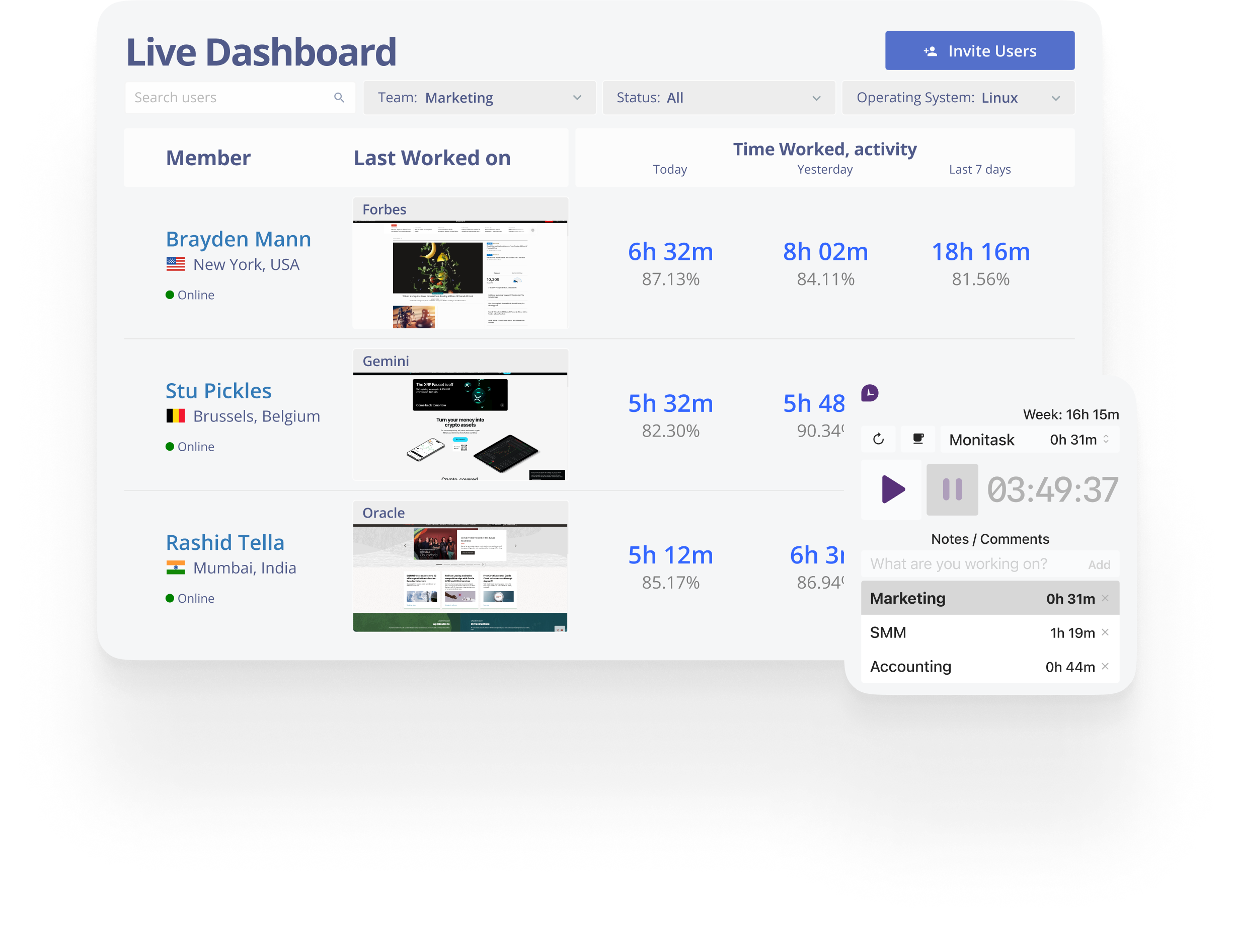 screenshot of Monitask