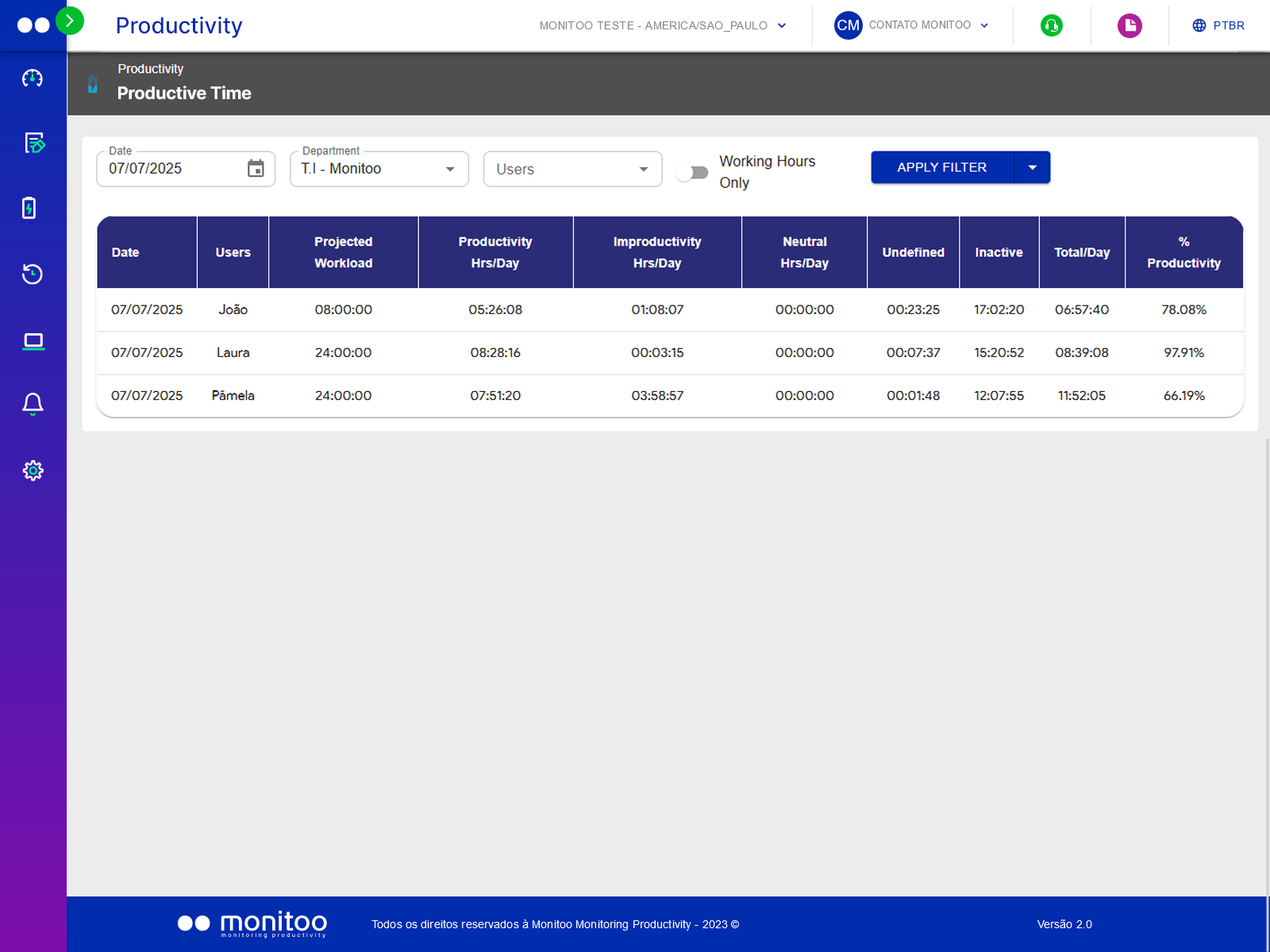 screenshot of Monitoo