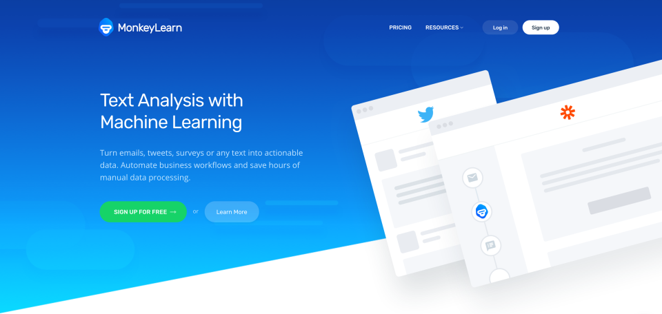 screenshot of MonkeyLearn