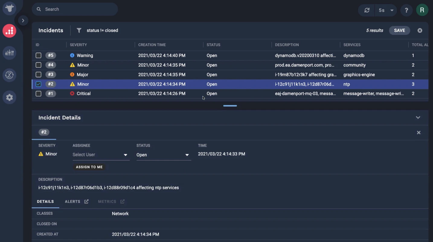 screenshot of Moogsoft
