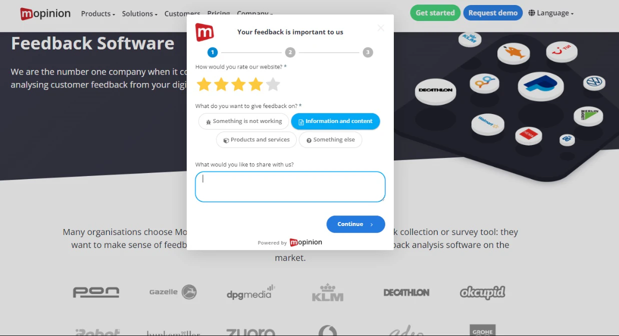 screenshot of Mopinion