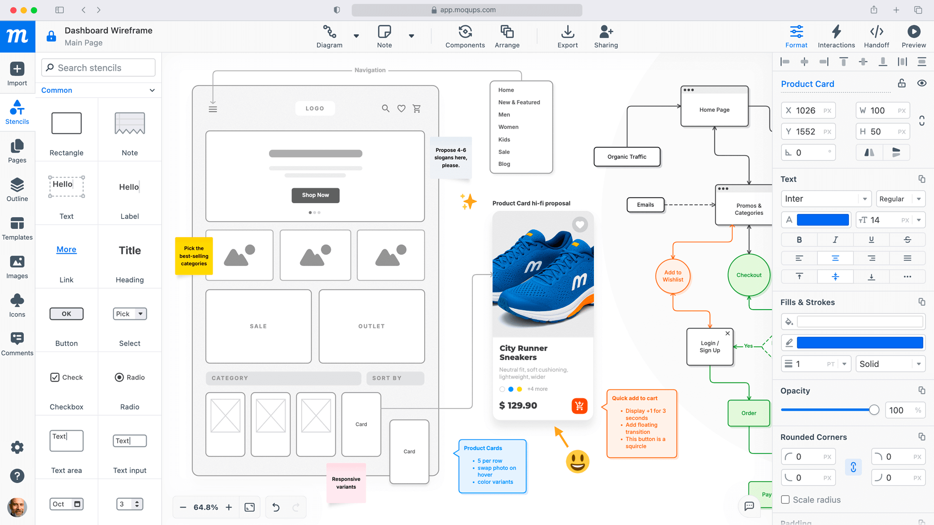 screenshot of Moqups