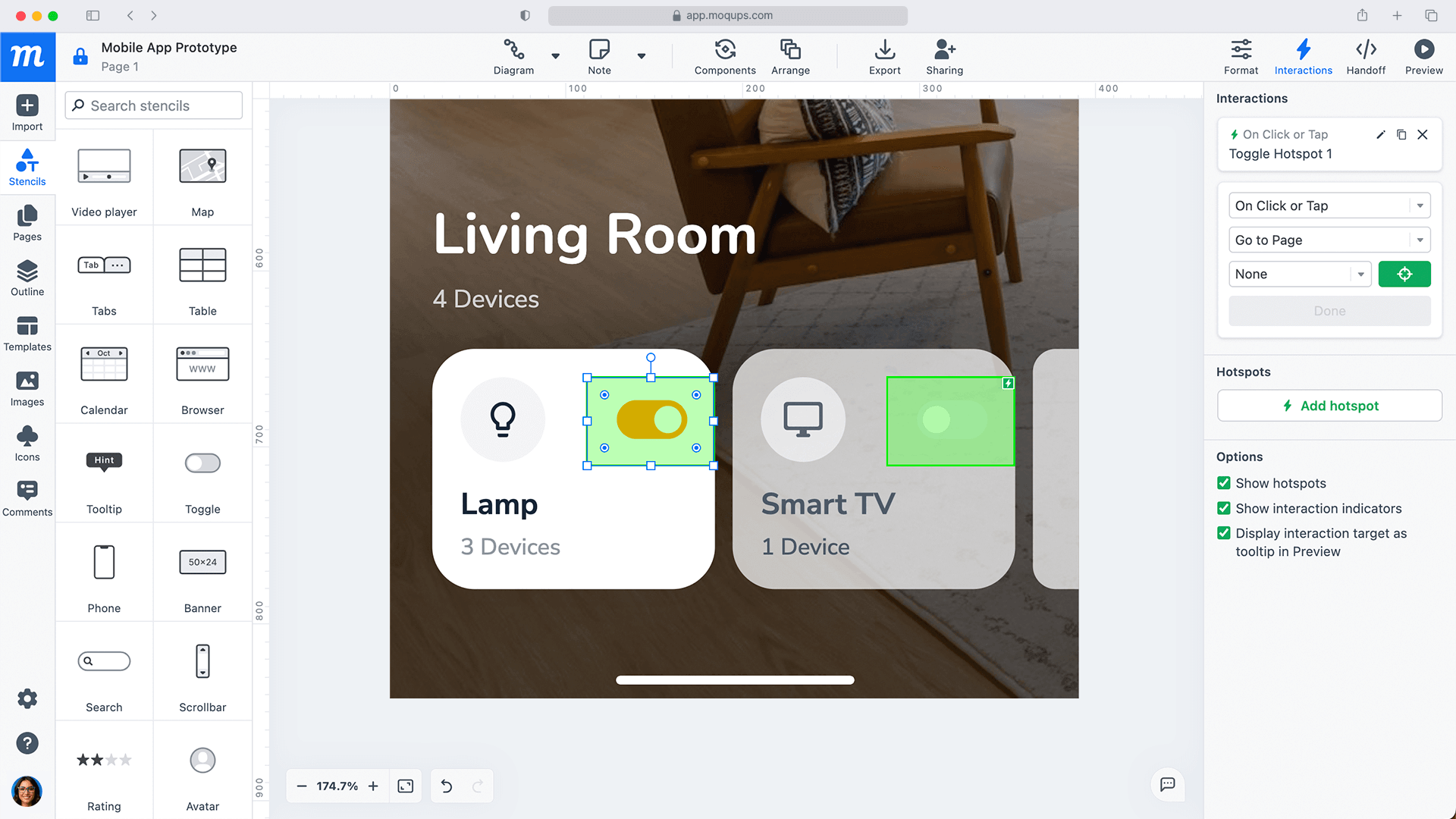 screenshot of Moqups