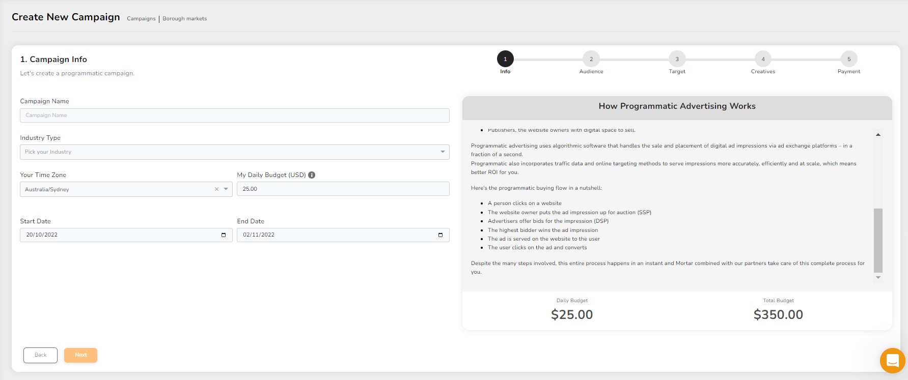 screenshot of Mortar