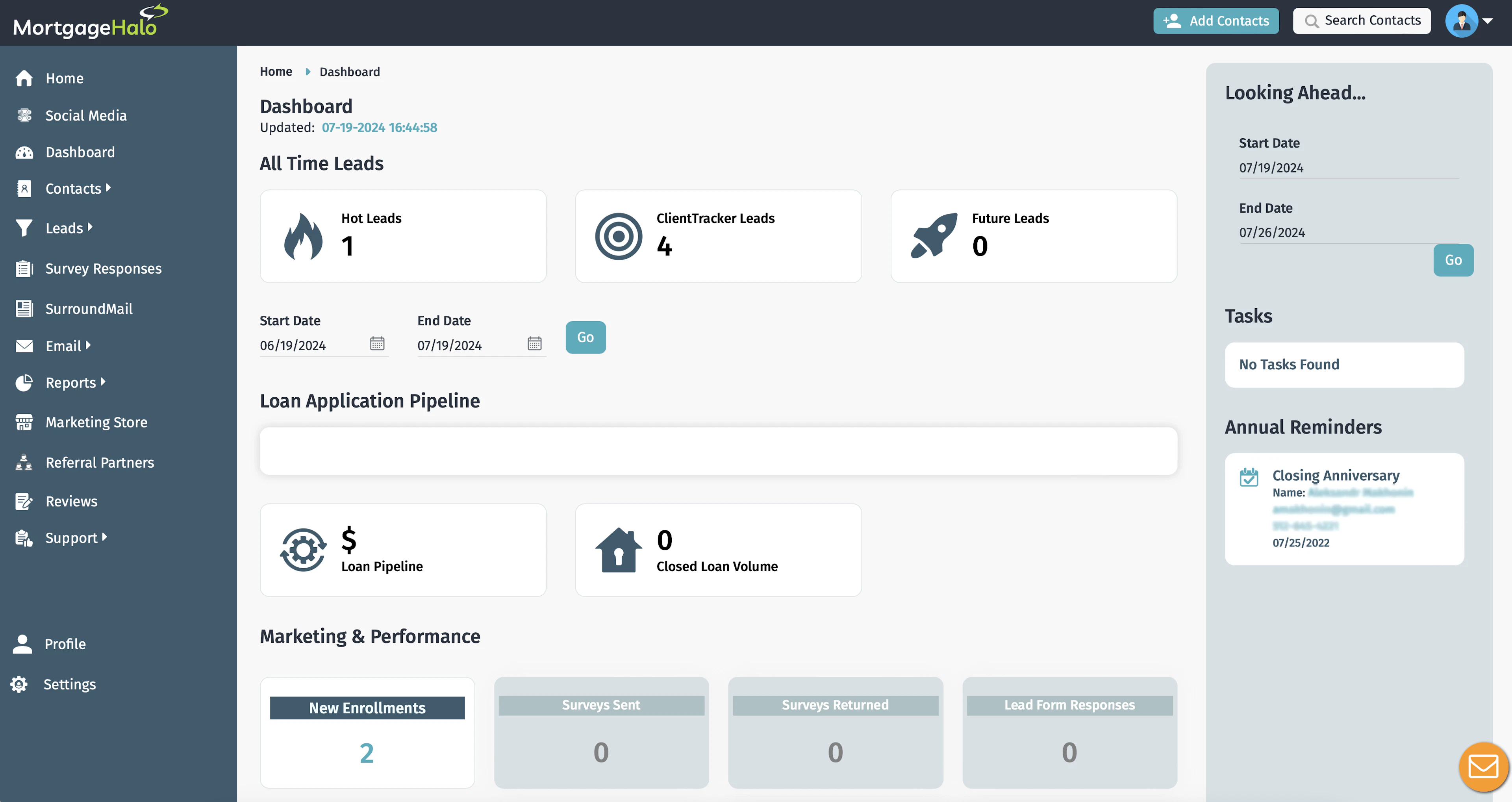 screenshot of MortgageHalo
