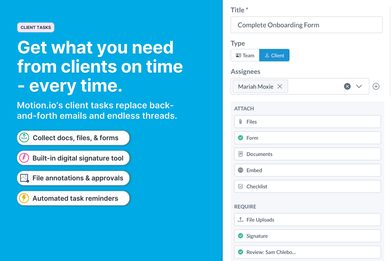 screenshot of Motion.io