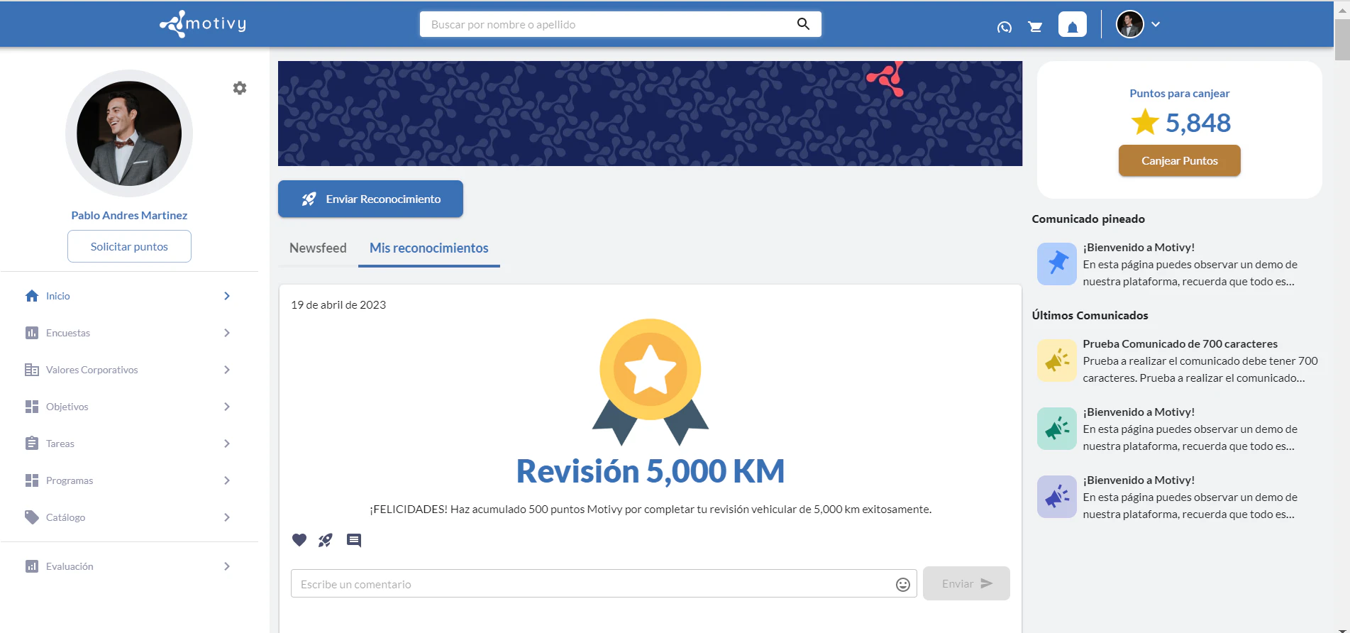 screenshot of Motivy