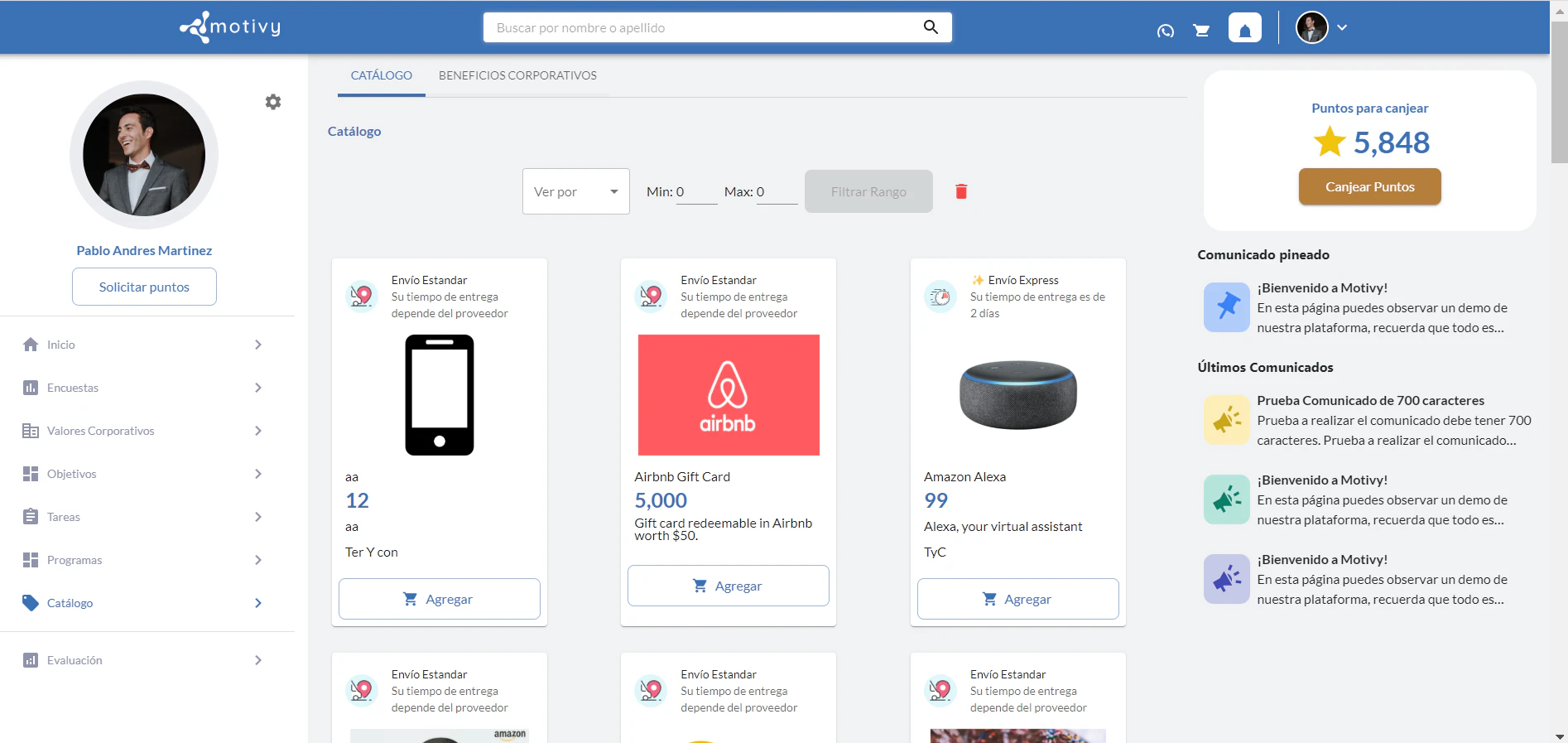 screenshot of Motivy