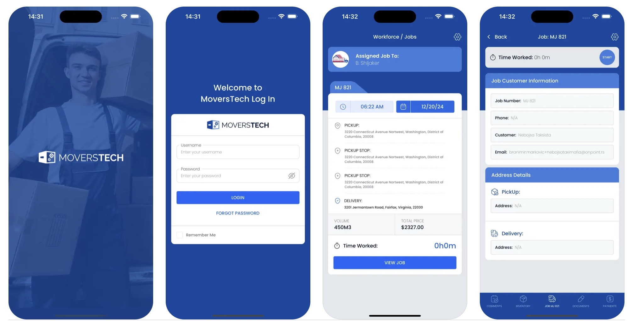 screenshot of MoversTech