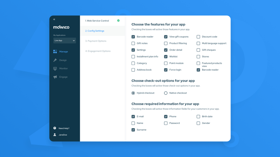 screenshot of Mowico
