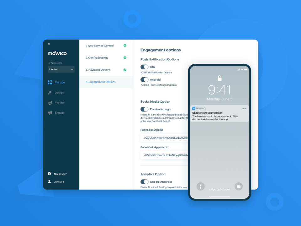 screenshot of Mowico