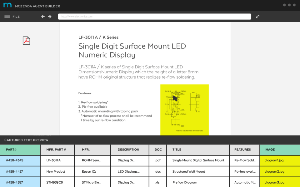 screenshot of Mozenda