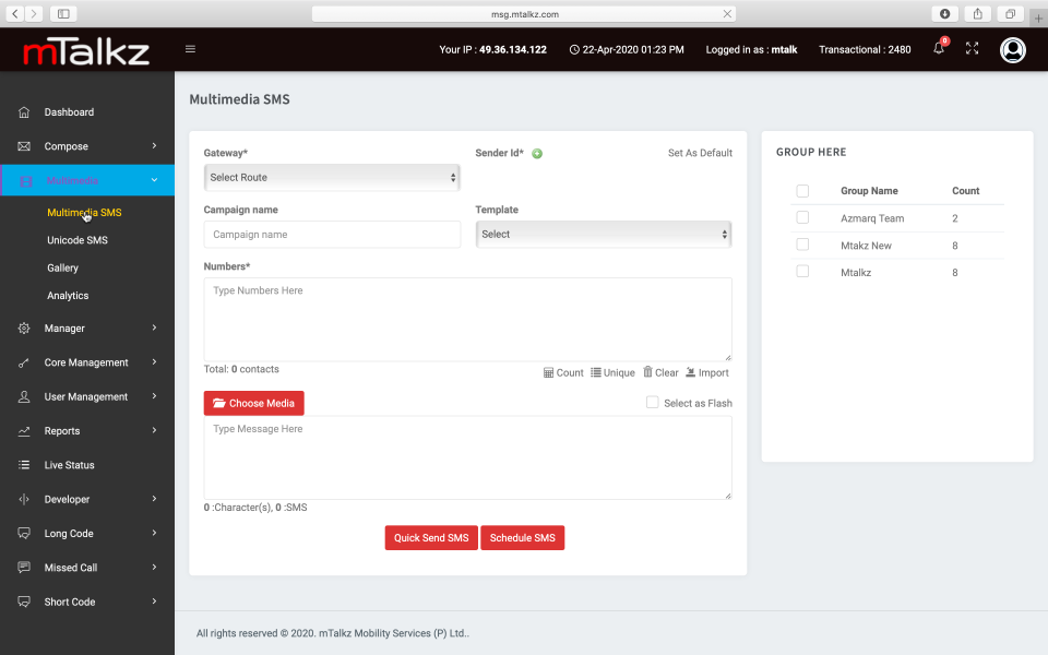 screenshot of Mtalkz