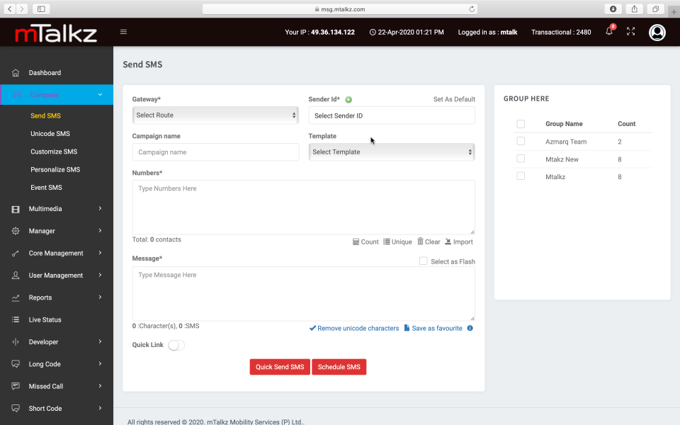 screenshot of Mtalkz