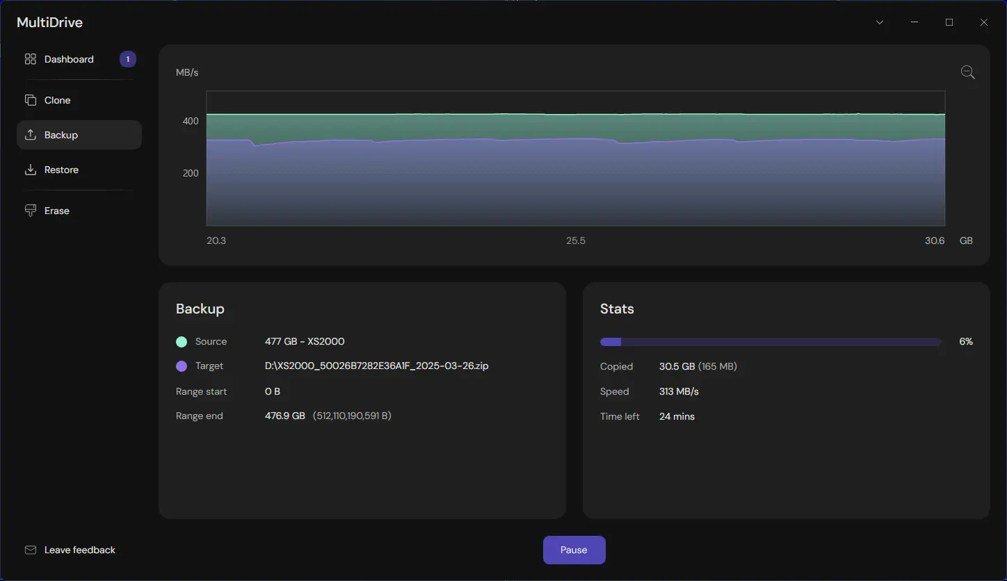 screenshot of MultiDrive