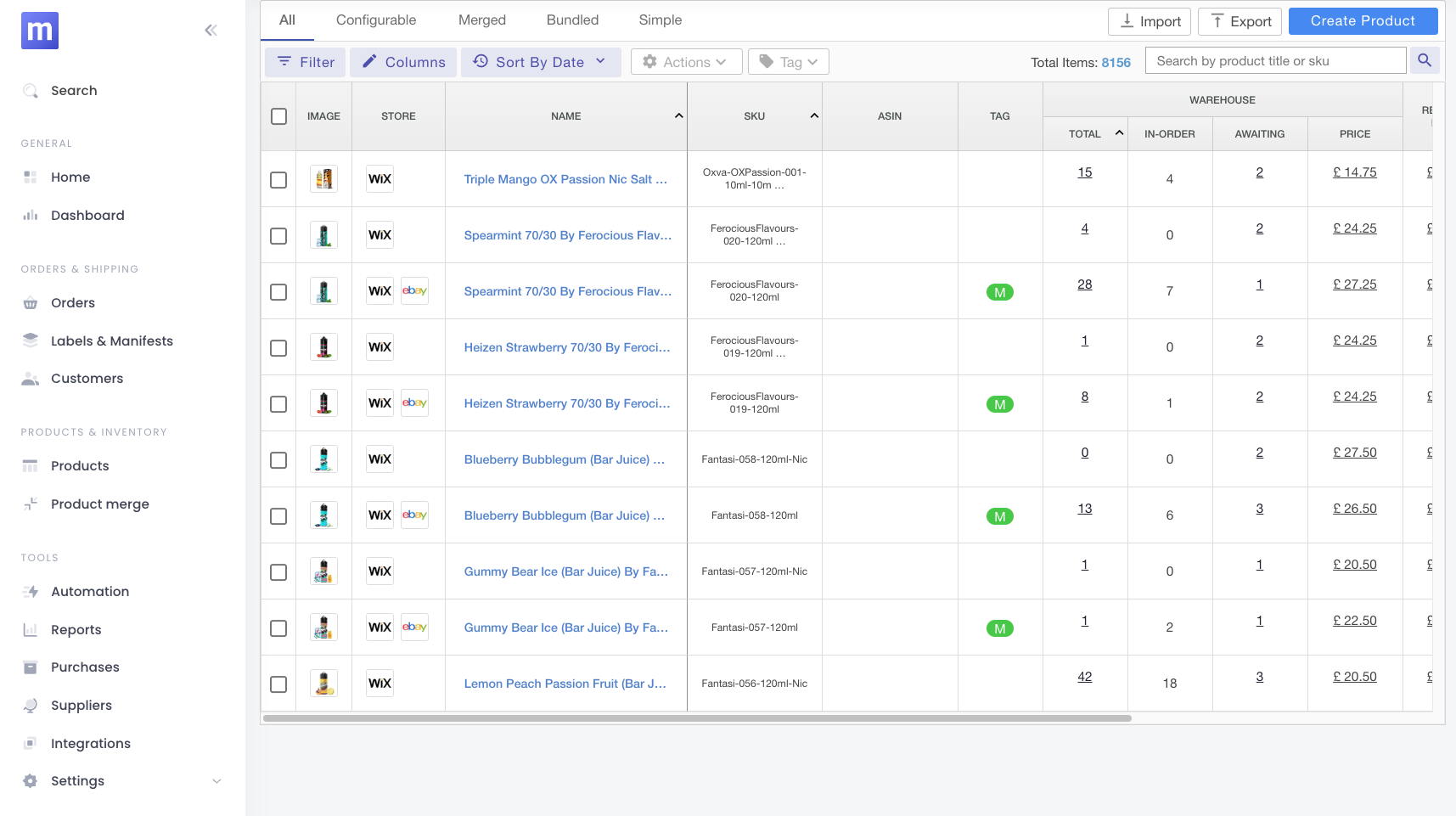 screenshot of Multiorders