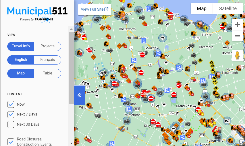 screenshot of Municipal511