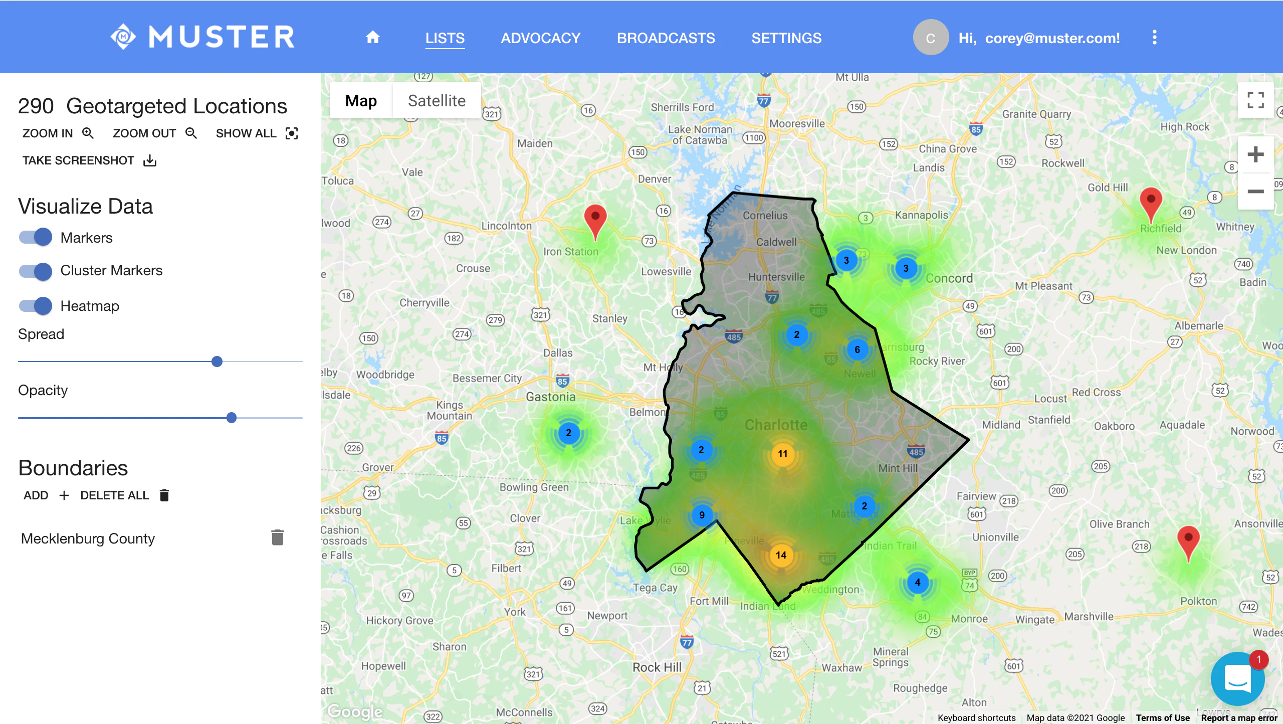 screenshot of Muster