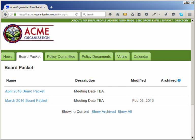 screenshot of MyBoardPacket