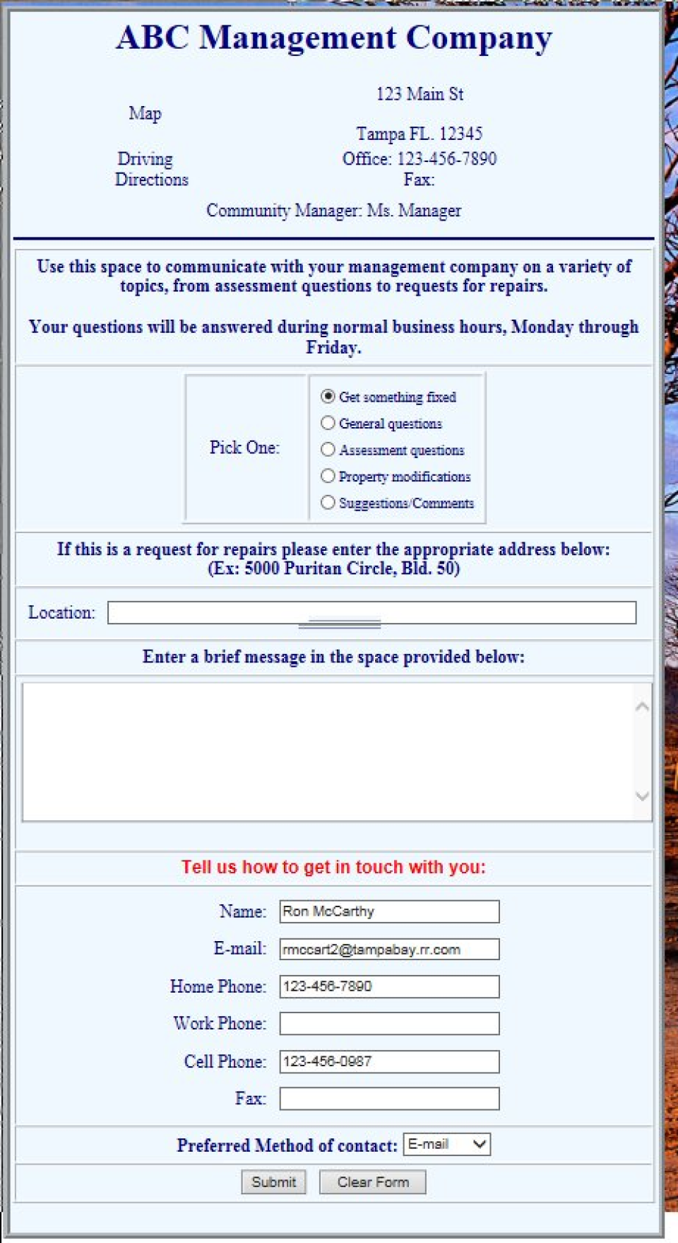 screenshot of MyCommunity