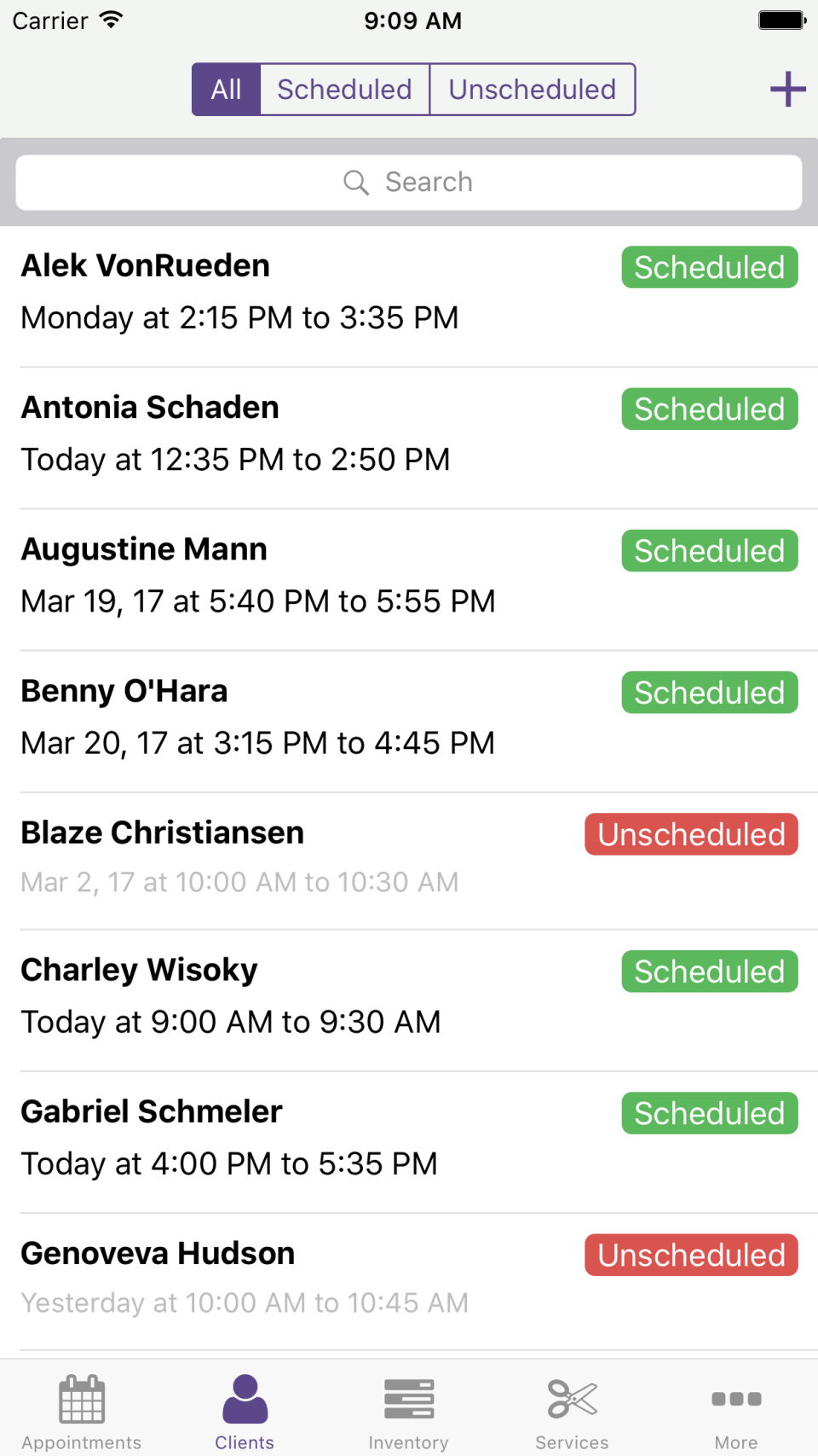 screenshot of MyCuts