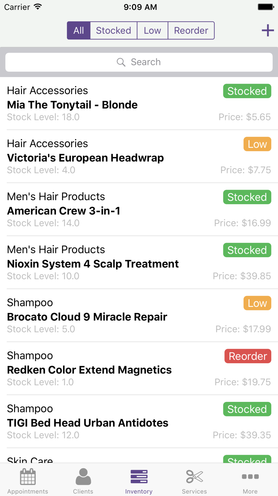 screenshot of MyCuts