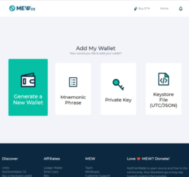 screenshot of MyEtherWallet