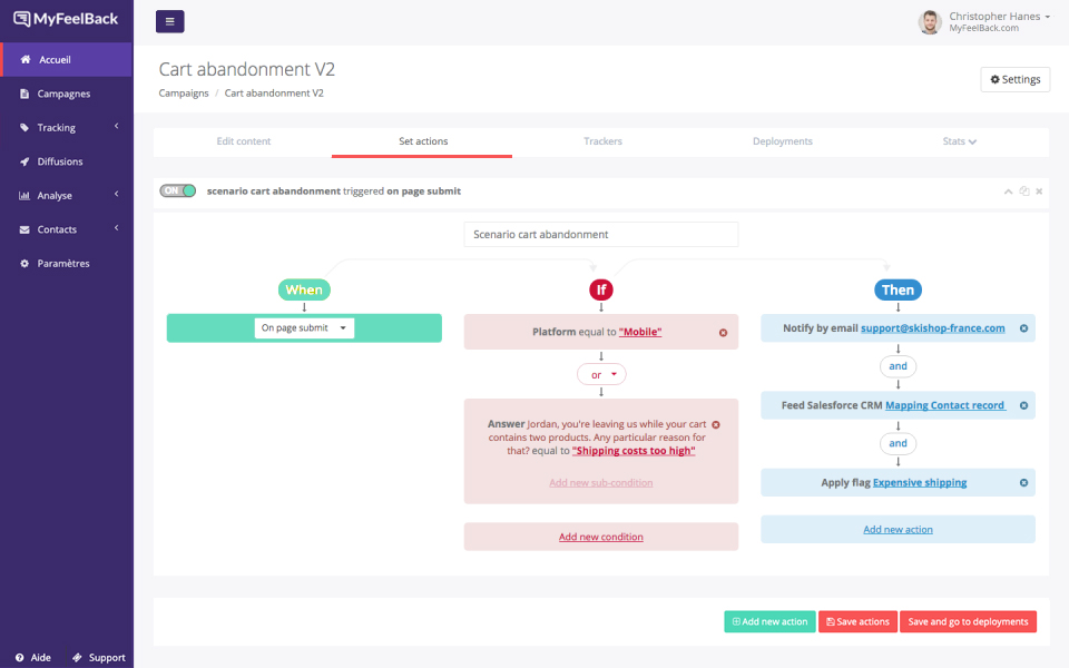 screenshot of MyFeelBack