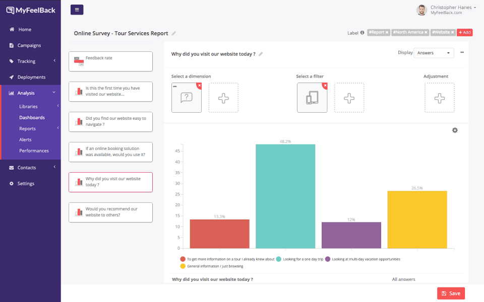 screenshot of MyFeelBack